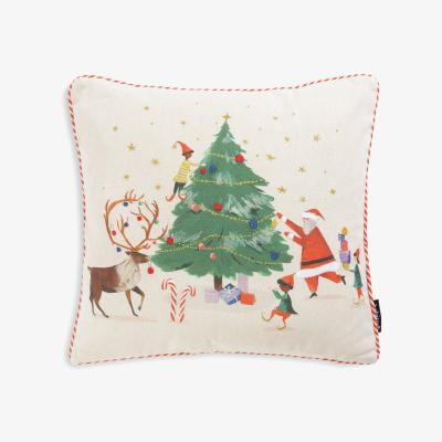 Habitat Habitat Christmas Scene Print Cushion - Muticolour - 43x43cm