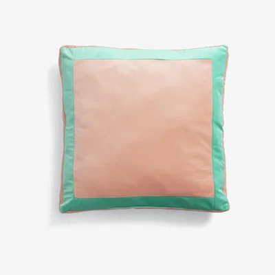 Habitat Habitat Velvet Block Patterned Cushion - Peach
