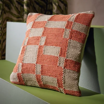 Habitat Habitat Woven Geometric Cushion Orange - 43x43cm