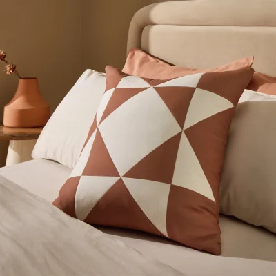 Habitat Habitat Quilted Motif Cushion Terracotta - 50x50cm
