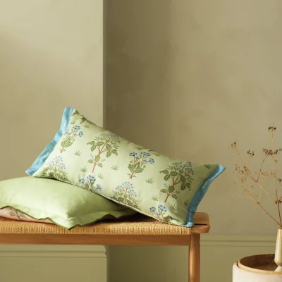 Habitat Habitat x Morris & Co. Sweet Meadow Bolster Cushion Sage - 60x30cm