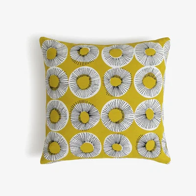 Habitat Habitat Evelyn Print Cushion - Yellow - 43x43cm