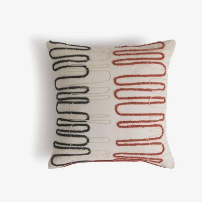 Habitat Habitat Squiggle Embroidered Cushion - Cream - 43x43cm