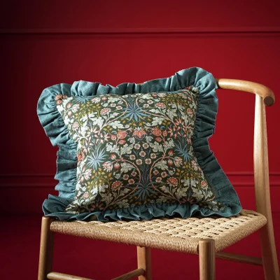 Habitat Habitat x Morris & Co. Hyacinth Ruffle Cushion Green - 43x43cm