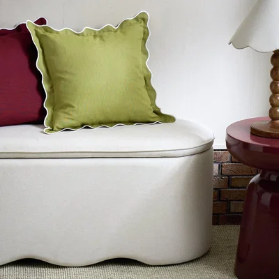 Habitat Habitat Scallop Cushion - Olive Green - 43x43cm