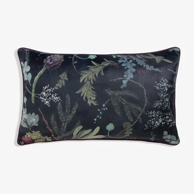 Habitat Habitat Velvet Winter Bouquet Print Cushion - Multi- 30x50cm