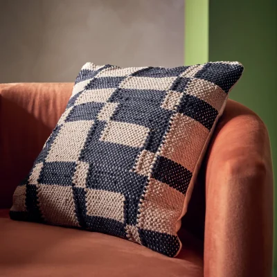 Habitat Habitat Woven Geometric Cushion Black - 43x43cm