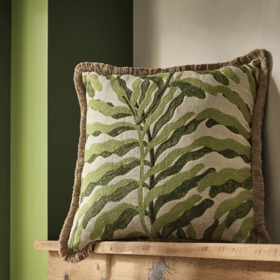 Habitat Habitat Leaf Jacquard Cushion - 43x43cm