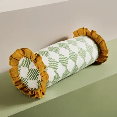 Habitat Habitat Harlequin Printed Bolster Cushion Green - 50x20cm