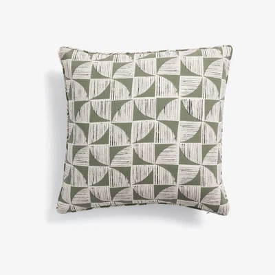 Habitat Habitat Cabin Geo Printed Cushion Cover Olive - 43x43cm