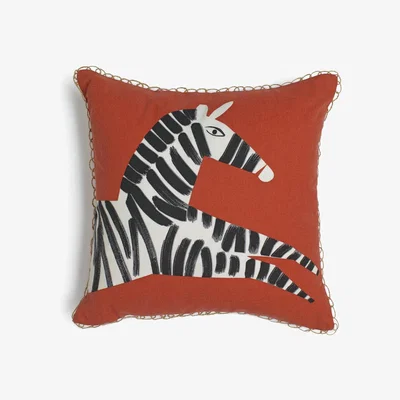 Habitat Habitat Zebra Printed Cushion - Red - 43x43cm