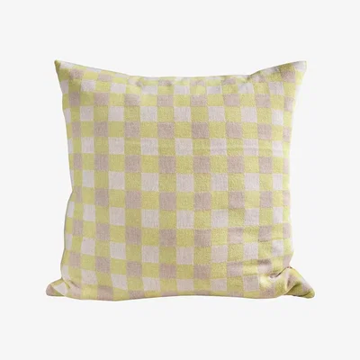 Heal's Brita Sweden Poppy Merino Check Cushion Green 50 x 50cm