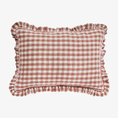 Heal's PROJEKTITYYNY Wes Gingham Cushion Blush 35 x 55cm - Heal's UK Furniture