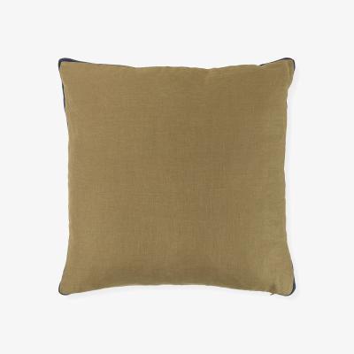 Heal's Heal's Limited Edition Linen Cushion Light Yellow & Olive Green 45 x 45cm