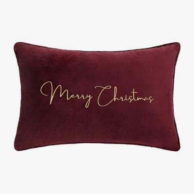 Homebase Velvet Embroidered Cushion - Blue - 40x60cm