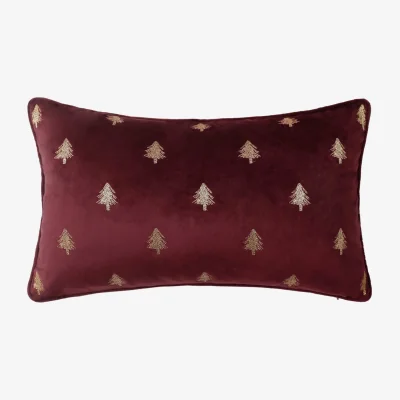 Homebase Embroidered Christmas Tree Velvet Cushion