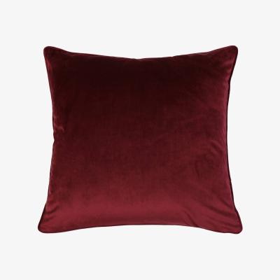 Homebase Large Plain Velvet Cushion - Claret - 58x58cm