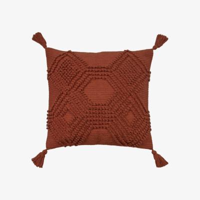 Homebase Knot Tassle Cushion - 45x45cm - Teracotta