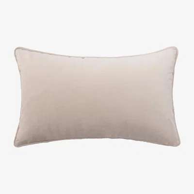 Homebase Velvet Bolster Cushion - Natural - 30x50cm