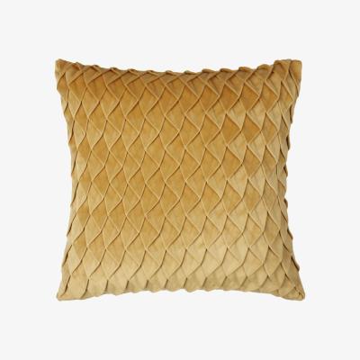 Homebase Velvet Pintuck Cushion - Honey