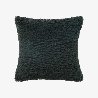 Homebase Faux Shearling Cushion - Emerald - 43x43cm