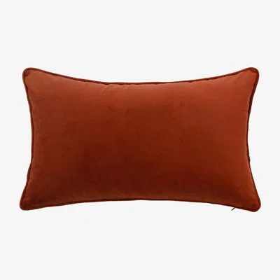 Homebase Velvet Bolster Cushion - Rust - 30x50cm