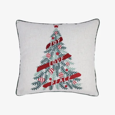 Homebase Christmas Tree Cushion - 43x43cm