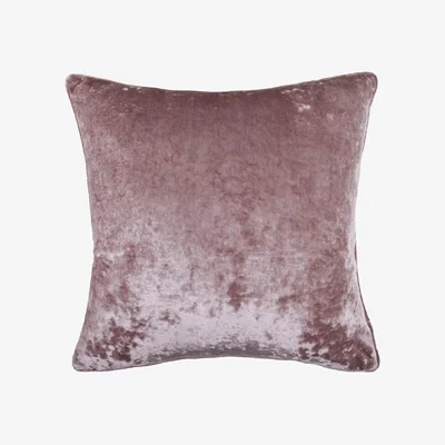Homebase Large Crushed Velvet Cushion - Blush - 58x58cm
