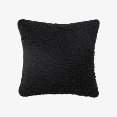 Homebase Faux Shearling Cushion - Black - 43x43cm
