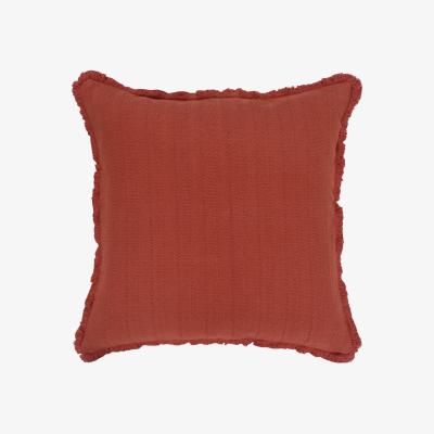 Homebase Washed Cotton Cushion - Rust