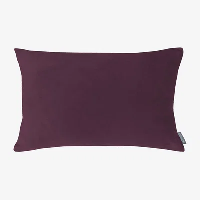 Homebase Country Living Velvet Linen Cushion - 30x50cm - Grape