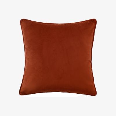 Homebase Plain Velvet Cushion - Rust - 43x43cm