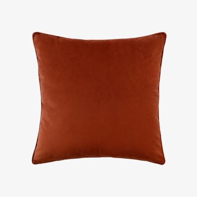 Homebase Large Plain Velvet Cushion - Rust - 58x58cn