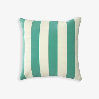 John Lewis John Lewis & Partners Striped Garden Cushion, 43 x 43cm, Onyx