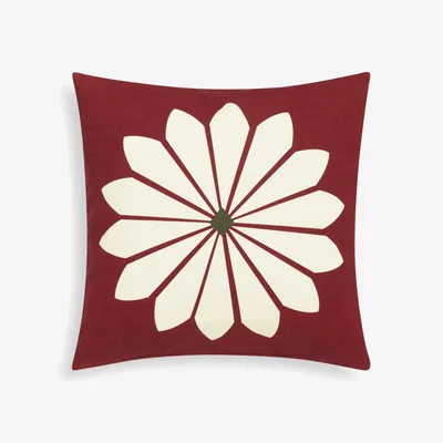 John Lewis John Lewis Big Flower Indoor/Outdoor Cushion, Red Oxide