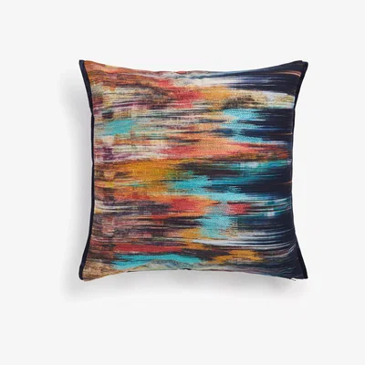 John Lewis John Lewis & Partners Zia Stripe Cushion, Blue / Multi