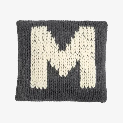 John Lewis Wool Couture Monogram Cushion Knitting Kit, Midnight