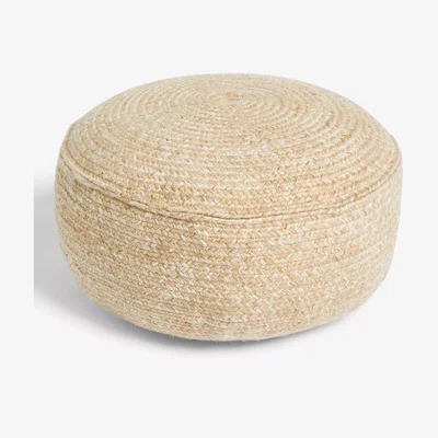 John Lewis John Lewis Jute Effect Outdoor Low Pouffe, Natural