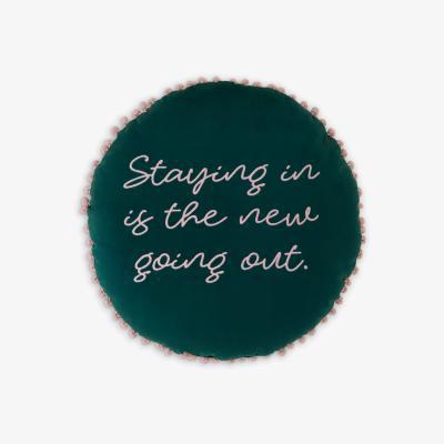 John Lewis Skinnydip Staying In Round Cushion, Green