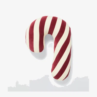 John Lewis John Lewis Candy Cane Velvet Large Cushion, Red