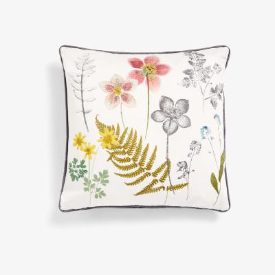 John Lewis John Lewis & Partners Foxton Emboidery Cushion, Grey / Multi