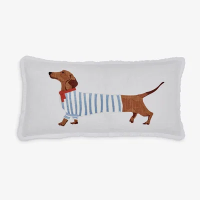 John Lewis Joules Sausage Dog Cushion, Chalk