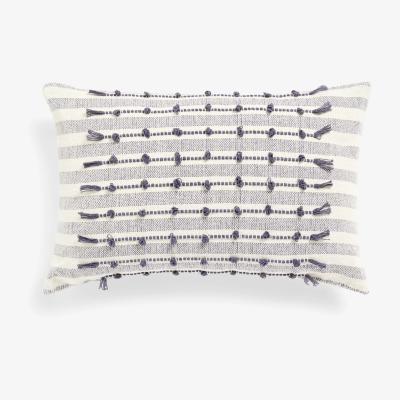 John Lewis ANYDAY John Lewis & Partners Woven Stitch Detail Cushion, Blue