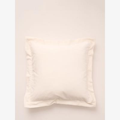 John Lewis Truly Velvet Frill Edge Square Cushion, Cream
