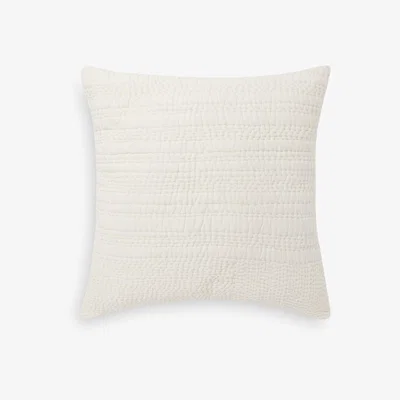 John Lewis Mother of Pearl Organic Cotton Stitched Cushion, Large, Ivory