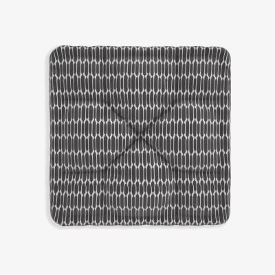 John Lewis John Lewis & Partners Fusion Geometric Print Garden Floor Cushion, 50 x 50cm, Graphite