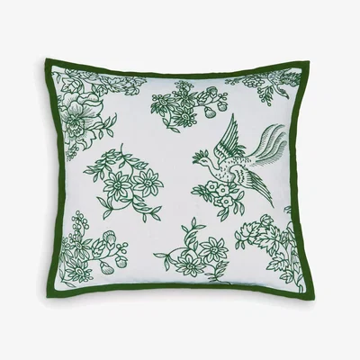 John Lewis Burleigh x Bedeck Hibiscus Cushion, Green
