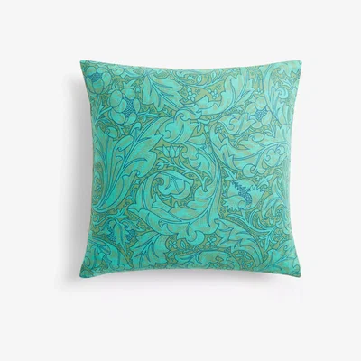 John Lewis Morris & Co. Bachelor's Button Cushion, Olive / Turquoise