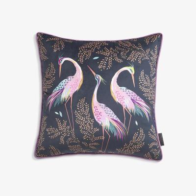 John Lewis Sara Miller Dancing Cranes Cushion, Midnight