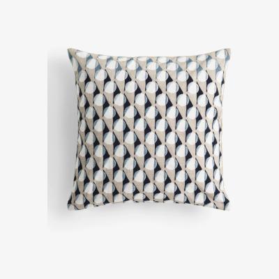 John Lewis John Lewis & Partners Eave Embroidery Cushion, Navy / Grey
